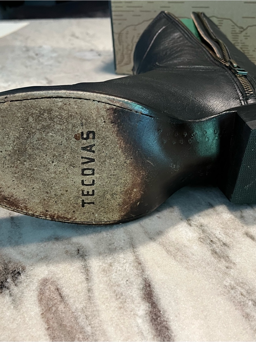 Tecovas Black Leather Zipper Boot - Like New with box & tag - Picture 6 of 6